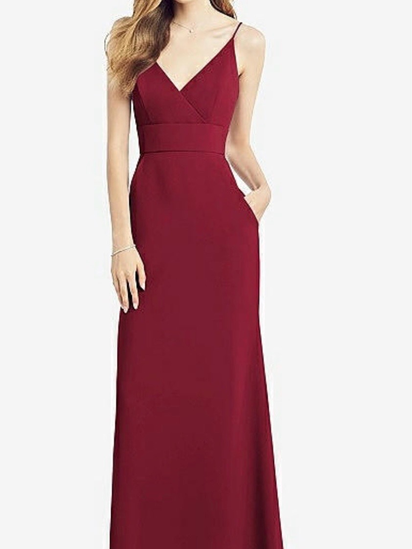 After Six Burgundy Spaghetti Strap Maxi Dress